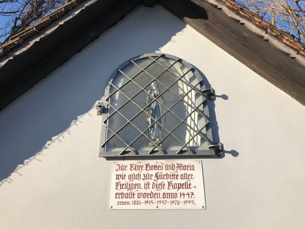 Pestkapelle Rankweil, Inschrifttafel